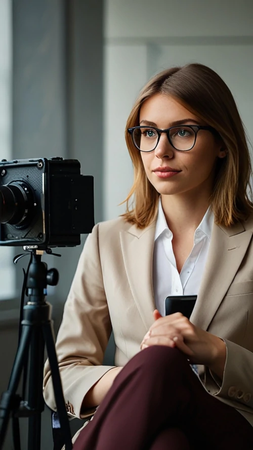 Dziennikarka przeprowadzająca wywiad