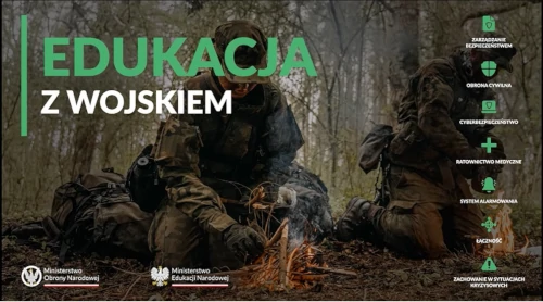 Baner programu edukacyjno-obronnego 'Edukacja z wojskiem'