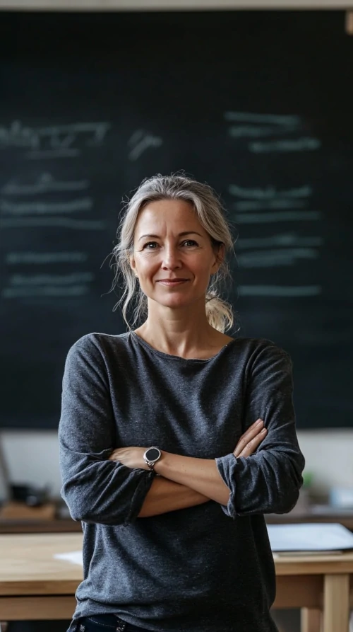 Nauczycielka przy tablicy