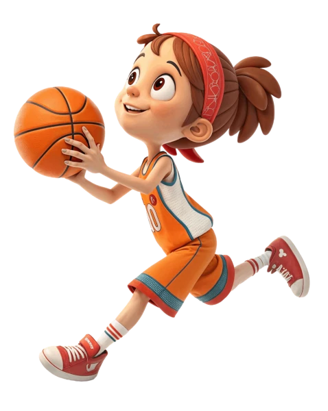 Dziewczyna grająca w kosza